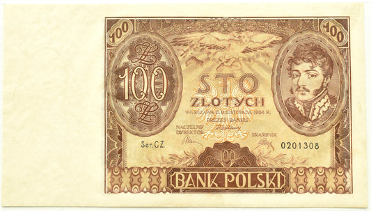 Banknoty II RP: Legenda 100 złotych z 1934 roku